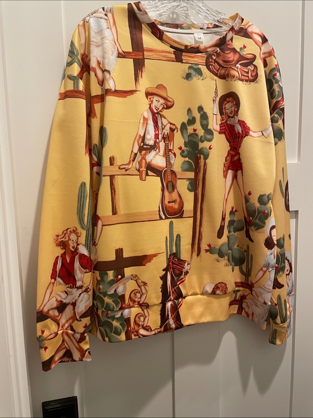 Yellow Western Print Women's Shirt